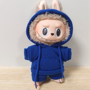 Labubu Doll 17cm Sweatsuit Klädset - Blå