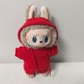 Labubu Doll 17cm Sweatsuit Klädset - Röd