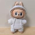 Labubu Doll 17cm Sweatsuit Klädset - Vit