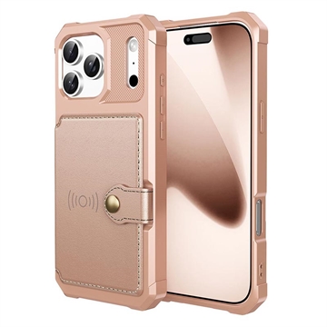 iPhone 17 Pro Max TPU-skal med Korthållare - Rosa