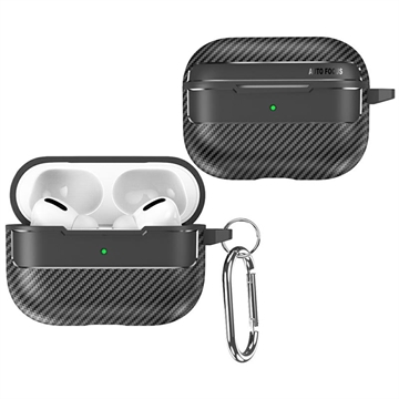  AirPods Pro 3 Borstad TPU-skal med Karbinhake - Kolfiber