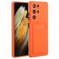 Samsung Galaxy S23 Ultra 5G TPU-skal med Korthållare - Orange