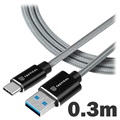 Tactical Fast Rope Laddningskabel - USB-A/USB-C - 0.3m