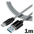 Tactical Fast Rope Laddningskabel - USB-A/USB-C - 1m