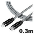 Tactical Fast Rope Laddningskabel - USB-C/Lightning - 0.3m