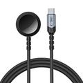 Tech-Protect MC01 UltraBoost magnetisk laddare för Apple Watch med 120cm Type-C-kabel - svart