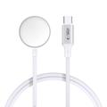 Tech-Protect MC02 UltraBoost magnetisk laddare för Apple Watch med Type-C-kabel - 1m - Vit