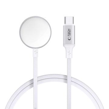 Tech-Protect MC02 UltraBoost magnetisk laddare för Apple Watch med Type-C-kabel - 1m - Vit