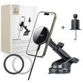 Tech-Protect MM15W-V10 MagSafe bilhållare / trådlös laddare för instrumentpanel och luftventiler - 15W - Svart