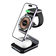 Tech-Protect QI15W-A29 3-i-1 magnetisk trådlös laddare (Öppen Förpackning - Bulk Tillfredsställande) - svart