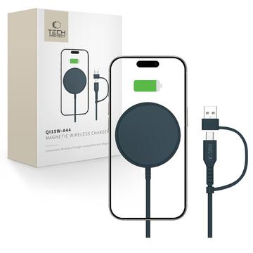 Tech-Protect QI15W-A44 MagSafe trådlös laddare 15W - marinblå