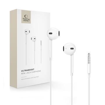 Tech-Protect UltraBoost 3,5mm In-Ear hörlurar - Vit