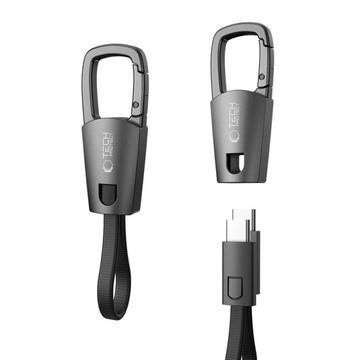 Tech-Protect UltraBoost DNA nyckelring USB-C-kabel - 60W PD, 17cm - Järngrå