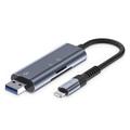 Tech-Protect UltraBoost USB-A/Lightning SD & MicroSD-kortläsare - Grå