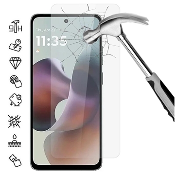 Motorola Moto G56 Skärmskydd av härdat glas - 9H - Case Friendly - Genomskinlig