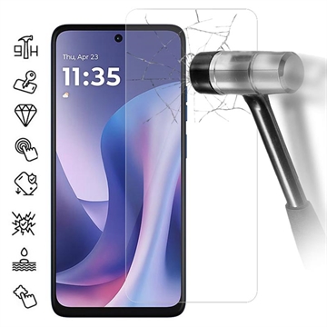 Motorola Moto G57 Skärmskydd av härdat glas - 9H - Case Friendly - Genomskinlig