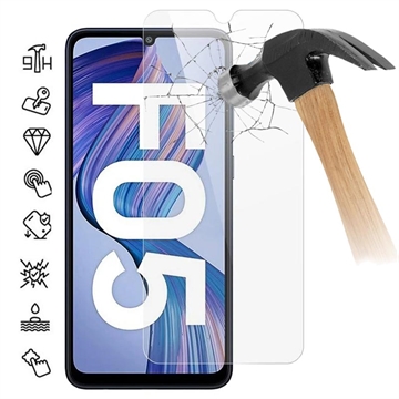 Samsung Galaxy F05 Härdat Glas Skärmskydd - Case Friendly - Genomskinlig