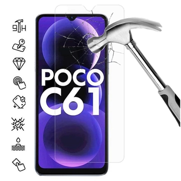 Xiaomi Poco C61 Härdat Glas Skärmskydd - 9H, 0.3mm - Case Friendly  - Klar