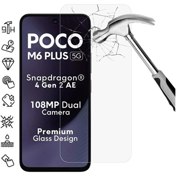 Xiaomi Poco M6 Plus Härdat Glas Skärmskydd - Case Friendly - Genomskinlig