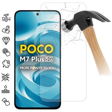 Xiaomi Poco M7 Plus Skärmskydd av härdat glas - 9H - Case Friendly - Genomskinlig