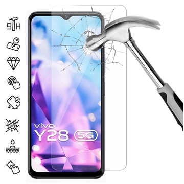 vivo Y28 Härdat Glas Skärmskydd - 9H, 0.3mm - Case Friendly  - Klar