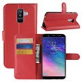 Samsung Galaxy A6+ (2018) Plånboksfodral - Röd
