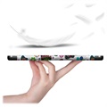 Tri-Fold Series Samsung Galaxy Tab S7 FE Smart Foliofodral - Fjärilar / Blommor
