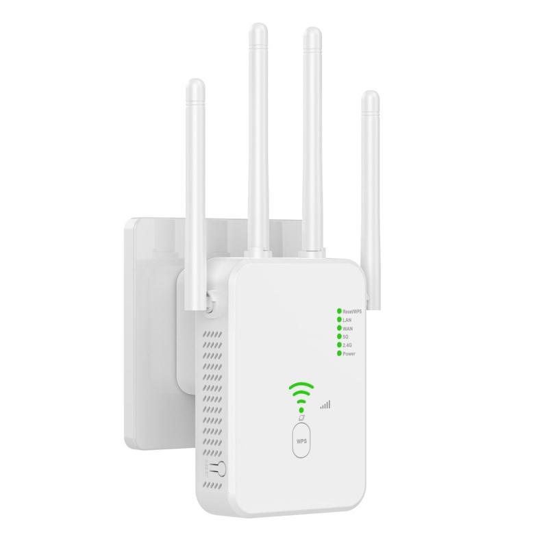 UNT-10 Dual-Band WiFi Booster / Router 1200Mbps - EU-kontakt - Vit