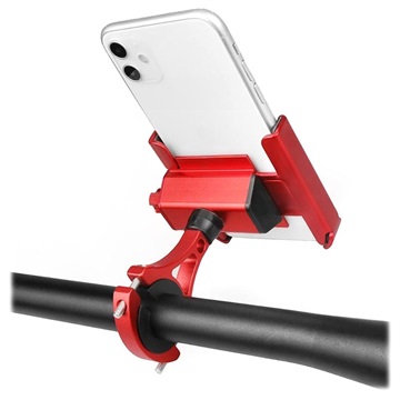 Universell Smartphonehållare i Aluminium till Cykelstyre - Röd