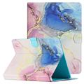 Universal foliofodral med marmormönster för surfplatta - 10" - Rosa / Blå