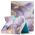 Universal foliofodral med marmormönster för surfplatta - 10" - Lila