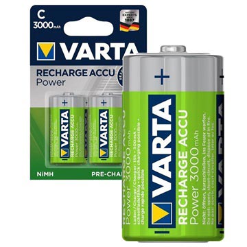 Varta Power Ready2Use Uppladdningsbara C/HR14 Batterier - 3000mAh - 1x2