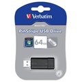 Verbatim PinStripe USB minne - Svart - 64GB