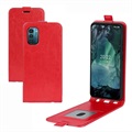 Nokia G21/G11 Vertikalt Flip Fodral med Korthållare - Röd