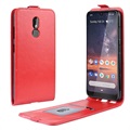 Nokia 3.2 Vertikalt Flipfodral med Kortplats - Röd