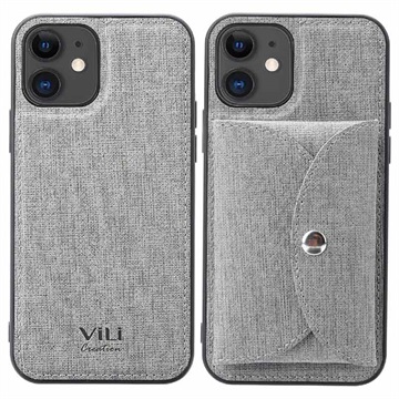 Vili T iPhone 12 Mini Skal med Magnetisk Plånbok - Grå
