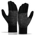 WM 1 par Unisex stickade varma handskar pekskärm stretchiga vantar stickade fodrade handskar - svart