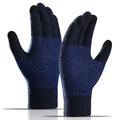 WM 1 par Unisex stickade varma handskar pekskärm stretchiga vantar stickade fodrade handskar - marinblå