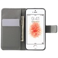 iPhone 5 / 5S / SE Plånbok Fodral - Fjärilar / Cirklar