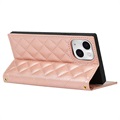 iPhone 13 Plånboksfodral med Sminkspegel - Roséguld