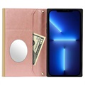 iPhone 13 Plånboksfodral med Sminkspegel - Roséguld