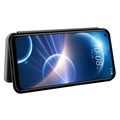 HTC Desire 22 Pro Plånboksfodral - Kolfiber - Svart