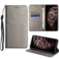 Samsung Galaxy S22 5G Plånboksfodral - Kolfiber - Grå