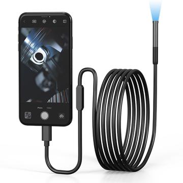 Vattentät 8 mm endoskopkamera för iPhone, iPad, smartphones, surfplattor - 3m