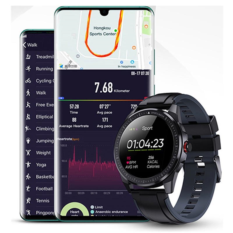 Vattentätt Bluetooth Smartwatch med Hjärtfrekvens SN88