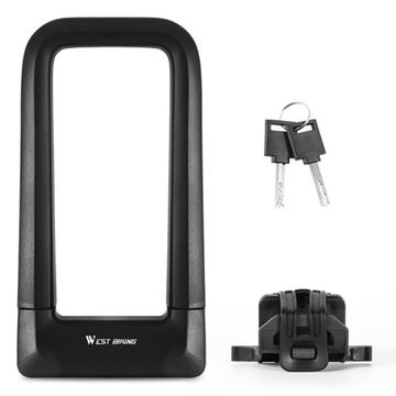 West Biking YP0705060 Zinklegering U-form stöldskydd nyckel cykellås
