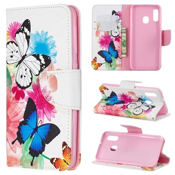Wonder Series Samsung Galaxy A20e Plånboksfodral - Fjärilar