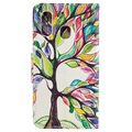 Wonder Series Samsung Galaxy A40 Plånboksfodral - Färgglada Träd