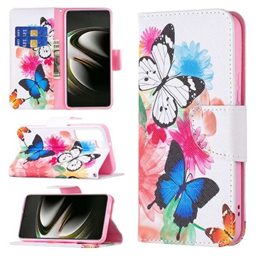 Wonder Series Samsung Galaxy S22 5G Plånboksfodral - Fjärilar
