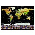Scratch Map Världskarta med Nationella Flaggor